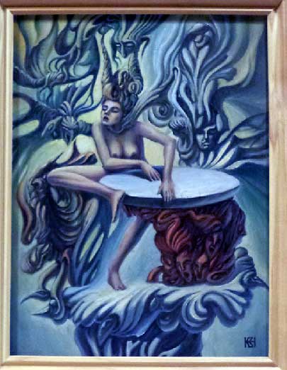 Танец с барабаном масло 1995 год. картина маслом художник  Кувшинов В.Н.живопись картины. 