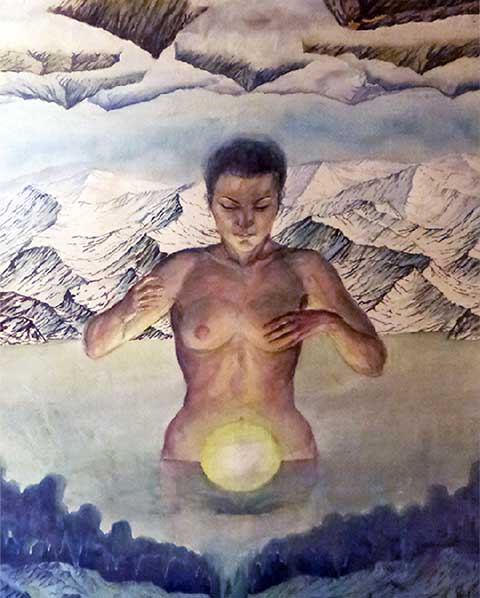 Течение времени 1993 год.  художник  Кувшинов В.Н. живопись картины. 