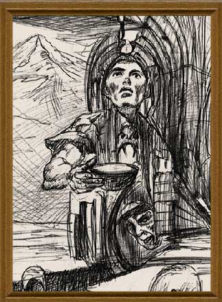 Ожидание чуда - графика художник Кувшинов В.Н. рисунки художника эскизы к картинам. 