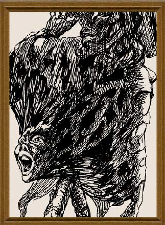 Сильное сомнение в правильности - графика художник Кувшинов В.Н. рисунки художника эскизы к картинам. 