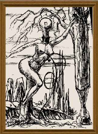 Собственное мнение - графика художник Кувшинов В.Н. рисунки художника эскизы к картинам. 