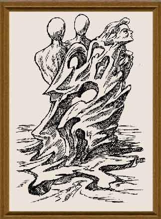 Рождение правильной мысли - графика художник Кувшинов В.Н. рисунки художника эскизы к картинам. 