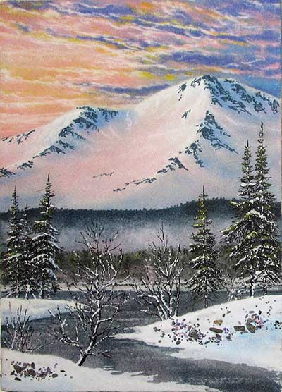 Излучина реки. Картина из каменной крошки художник Кувшинов В.Н.