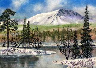 Начало весны.  Картина из каменной крошки художник Кувшинов В.Н.