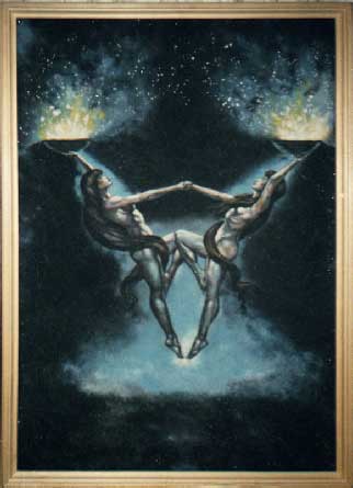 Весы, знаки зодиака.2003 год. Картина из каменной крошки художник Кувшинов В.Н.