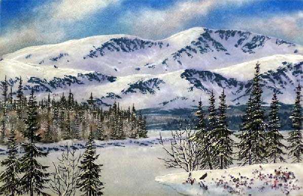 С ручья в реку. Картина из каменной крошки художник Кувшинов В.Н.