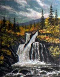 Горный осенний пейзаж. Картина из каменной крошки художник Кувшинов В.Н.