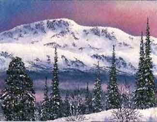 Утро в горах. картина из натуральных камней  картина из камня и каменной крошки